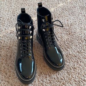 Michael Kors Haskell Patent Leather Combat Boot